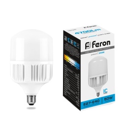 лампа светодиодная feron lb-65 25539 e27-e40 6400к 50w, артикул 25539