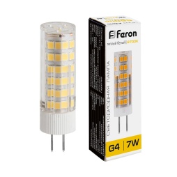 лампа светодиодная feron lb-433 25863 g4 2700к 7w, артикул 25863