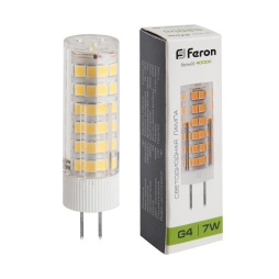 лампа светодиодная feron lb-433 25864 g4 4000к 7w, артикул 25864