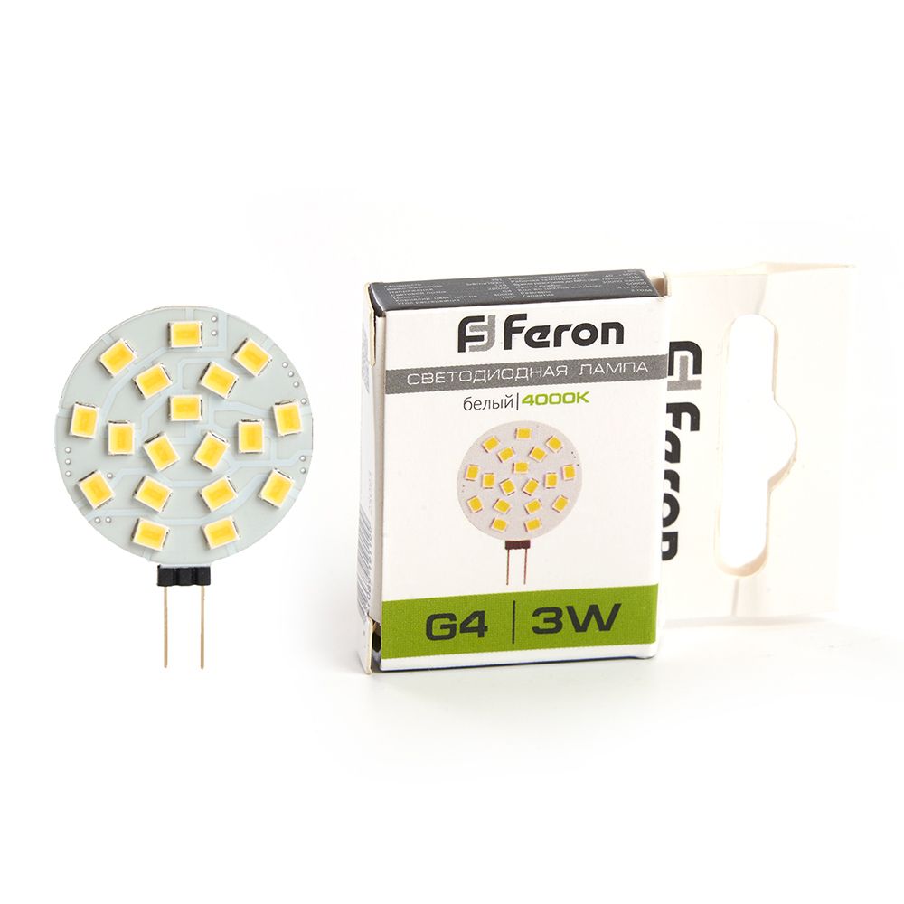 лампа светодиодная feron lb-16 25093 g4 4000к 3w, артикул 25093