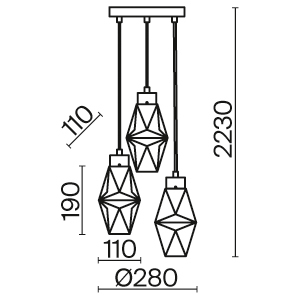 подвесной светильник maytoni modern coctail time, артикул MOD325PL-03G