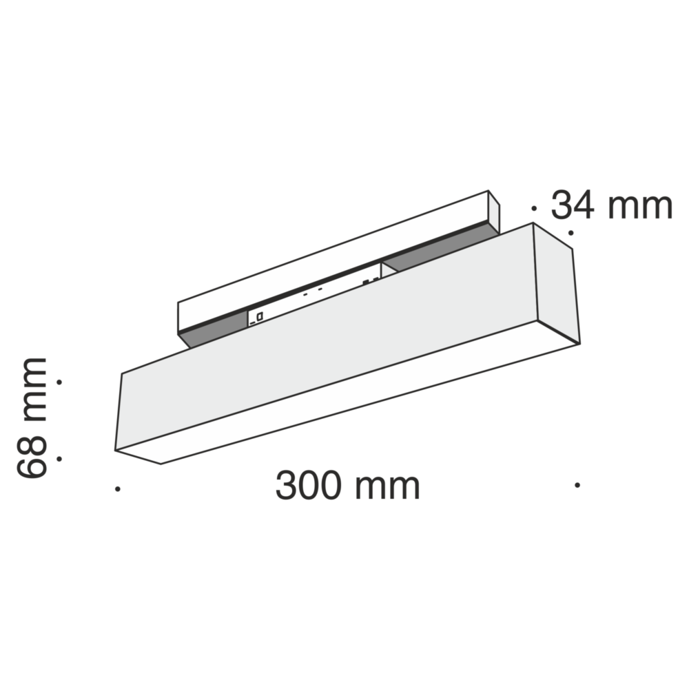 трековый светильник maytoni technical magnetic track system s35 basis, артикул TR012-2-12W4K-B