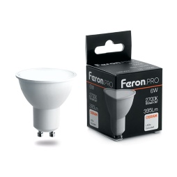 лампа светодиодная feron lb-1606 38086 gu10 2700к 6w, артикул 38086