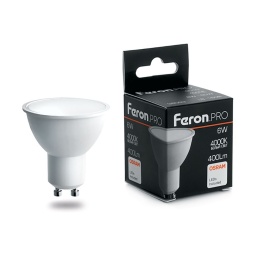лампа светодиодная feron lb-1606 38087 gu10 4000к 6w, артикул 38087