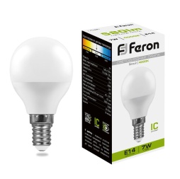 лампа светодиодная feron lb-95 25479 e14 4000к 7w, артикул 25479