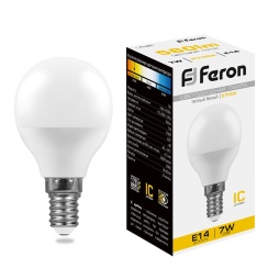 лампа светодиодная feron lb-95 25478 e14 2700к 7w, артикул 25478
