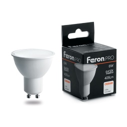 лампа светодиодная feron lb-1606 38088 gu10 6400к 6w, артикул 38088