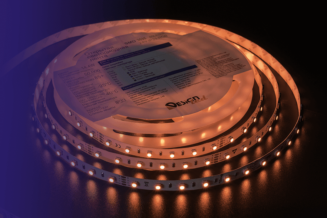 светодиодная лента designled серия dsg3a60 24v 14,4w, артикул DSG3A60-24-RGB-33