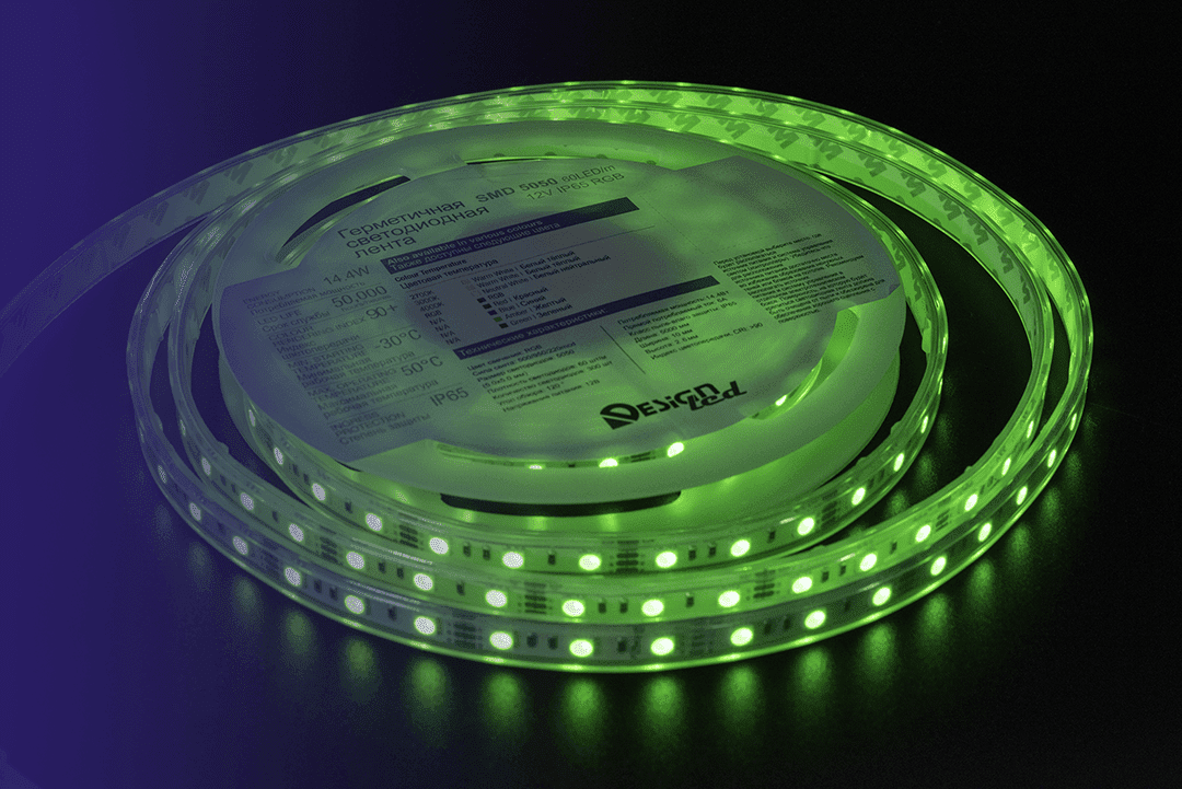 светодиодная лента designled серия dsg560 12v 14,4w, артикул DSG560-12-RGB-65